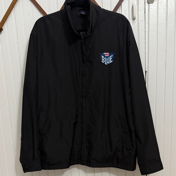 Vintage Pepsi Blue Work Jacket Windbreaker Size Large Black
